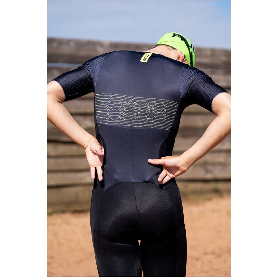 2026 HUUB Mens Contour Tri Suit CONTSBL - Black / Lime